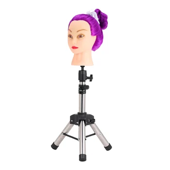 

Metal Tripod Stand + Thick Leg Adjustable Block Wig Head Tripod Cosmetology Training Head Stand Mannequin Head Tripod Wig Stand