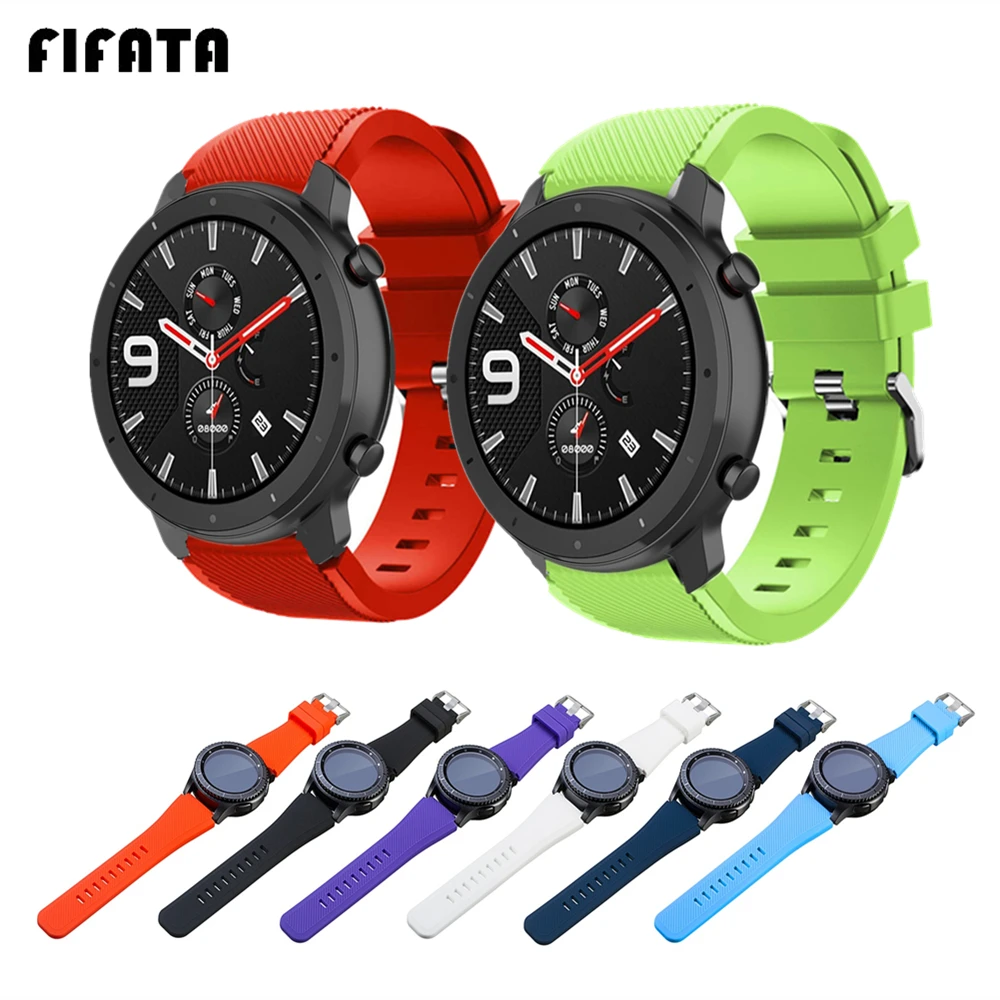 Ремешок спортивный FIFATA для Amazfit GTR 47 мм Stratos3 2 мягкий силиконовый браслет часов Huawei