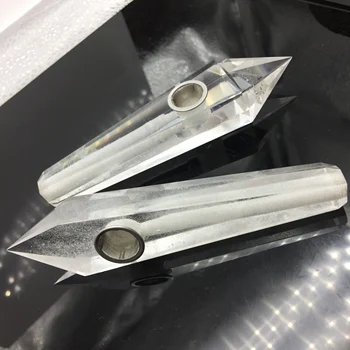

1pcs Natural Quartz Crystal Smelting Stone Smoking Pipe to Heal Crystal Stone Tobacco Pipe