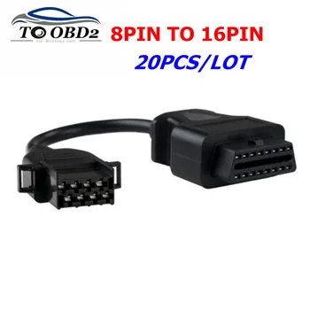 

20pcs/lot Truck Cable Extension Connector For V 8Pin to OBD2 16Pin Female Fits for 8 Pin Truck Diagnostic Cables