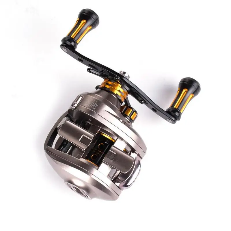 

Metal Low Profile Baitcasting Fishing Reel Left Aluminum Alloy Bracket Double Brake System Hand 17 and 1BB Dual-brake Fish Reel