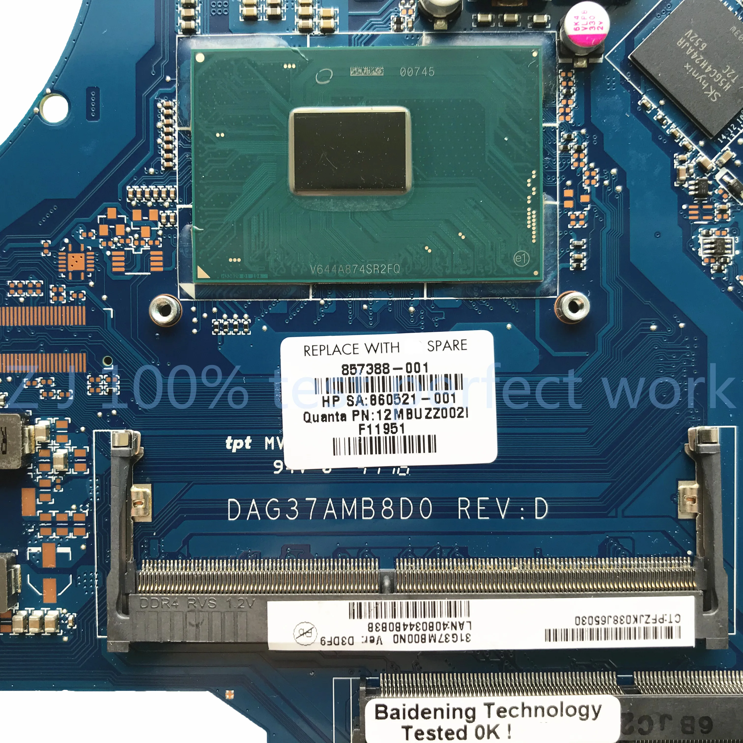 Для hp 17-AB 17-W серии Материнская плата ноутбука 857388-601 857388-501 с SR2FQ i7-6700HQ Процессор DAG37AMB8D0 мб тестирование Быстрая