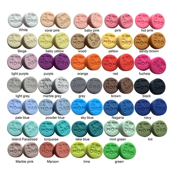 

50pc 20mm Baby Silicone Beads I Love Mom Infant Baby Teething Toys DIY Beads For Crib Mobile Silicone Baby Teether