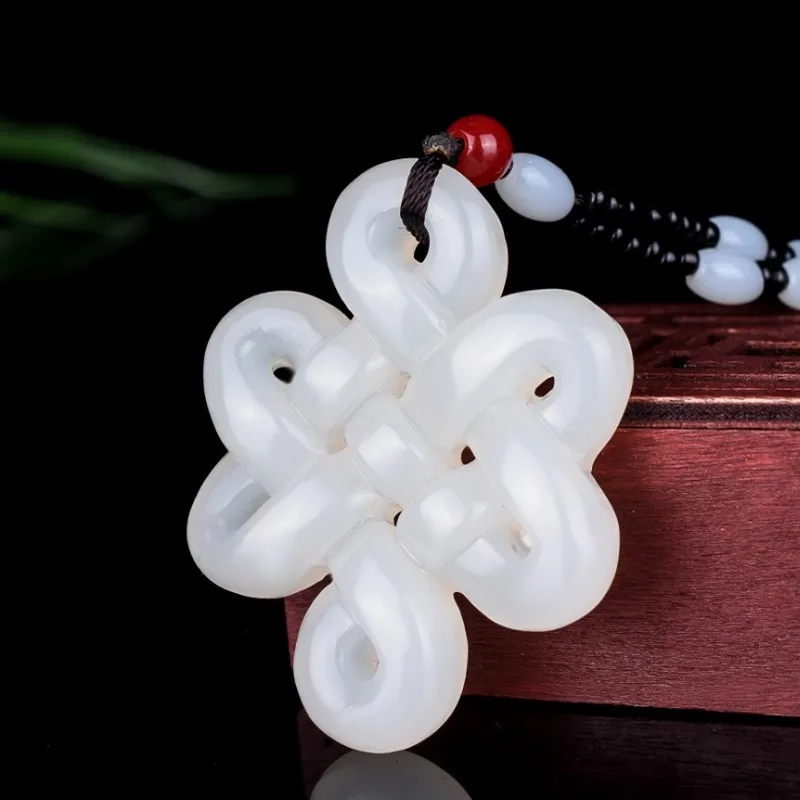 

Natural white green jade pendant jade necklace jade Chinese knot necklaces men woman jade pendants jadeite jade necklace jewelry