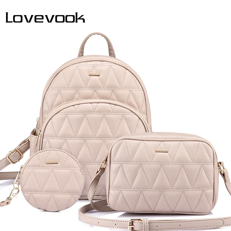 Женский рюкзак с откидным клапаном LOVEVOOK комплект круглыми сумками кошельком для