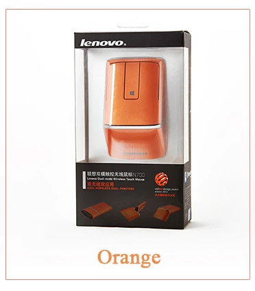 Lenovo N700 Двухрежимная сенсорная беспроводная мышь Win8 3D Precision 1200 dpi PPT для ПК ноутбука WinXP/7/8/Mac OS - Цвет: N700 Orange