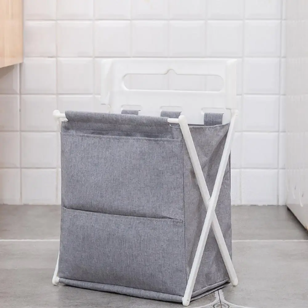 X-Frame складная корзина для белья складная корзина для прачечной Стиральная сумка для хранения одежды корзина с ручкой для переноски - Цвет: Серый