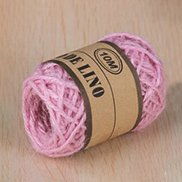 10M/Roll Hemp Twine String Photo Wall Gift Box Craft Making Material Hemp Rope - Color: pink