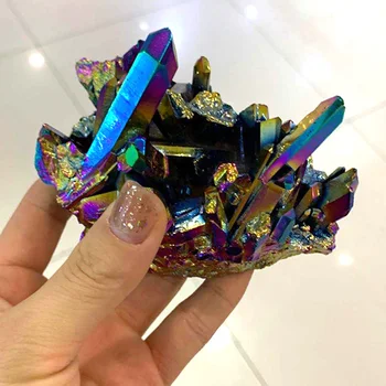 

Natural High Quality Natural Aura Tumbled Stone Polished Crystal Gravel Reiki Healing Stress Reliving stone For Sale