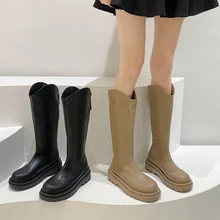 Botas femininas de inverno sapatos femininos de moda sexy saltos altos de alta plataforma botas de dedo do pé redondo 2021 sobre o joelho botas femininas