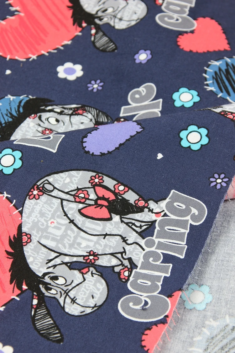 140*50 см с рисунком Маленького Ослика eeyore, хлопковая ткань, Детская рубашка для мальчиков, шляпа, юбка, сделай сам, дизайнерское постельное белье ручной работы, домашний кошелек из ткани, одеяло