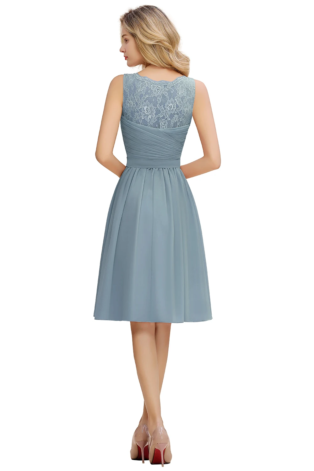 Xunbei Homecoming Dresses Short Mint Green Chiffon Graduation Gown V Neck Sleeveless vestidos de graduacion
