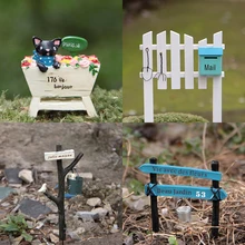 Черный кот вывеска животное миниатюрная Фея Сад домашнее украшение для дома мини ремесло Ландшафтный Декор микро DIY аксессуары