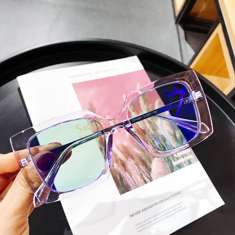 Модные прозрачные женские солнцезащитные очки, роскошная брендовая квадратная Большая рама, негабаритные прозрачные очки oculos de sol feminino UV400