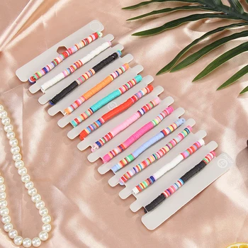 

12pcs/lot Boho Couples Elastic Bracelet Set Soft Clay Charms Beaded Bracelets for Women Men Beach Anklet Jewelry Gift