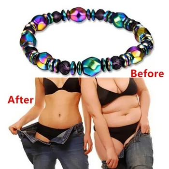

Multicolor Crystal Healing Bangle Magnetic Hematite Health slimming Magnetite Malachite Bracelet For Women Slimming Product