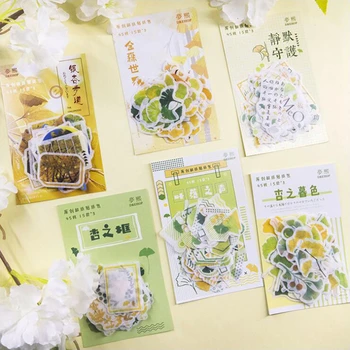 

Green Ginkgo Leaves Series Office Stickers Decoracion Boxed Scrapbooking DIY Office Stationery School Supplies