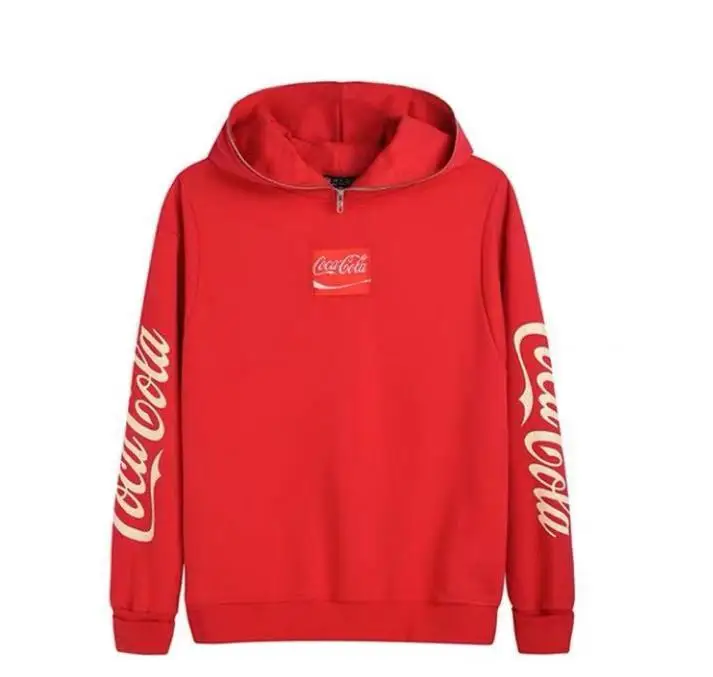 

rammstein hoodie 2019 new Chinese style cola letter printing sleeve red bright zipper decorative hat sweatershirt women