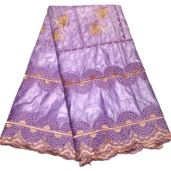 

African bazin riche fabric african lace fabric wedding bazin brode 2.5yards embroidery cotton swiss lace fabric for dress B1-A2