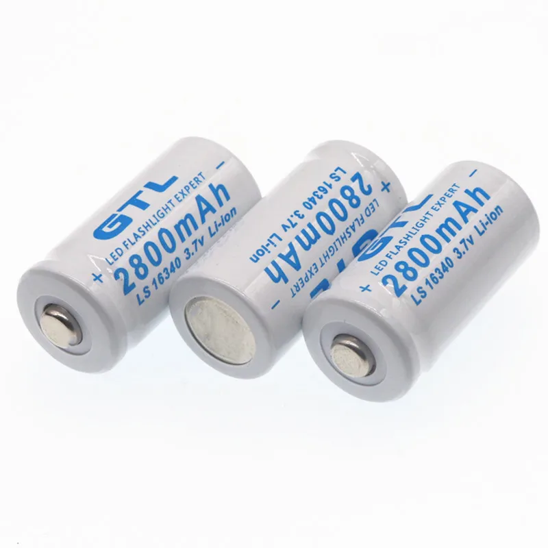 Аккумулятор 3,7 V 2800mAh литий-ионный 16340 аккумулятор CR123A аккумуляторные батареи 3,7 V CR123 для лазерной ручки светодиодный фонарик