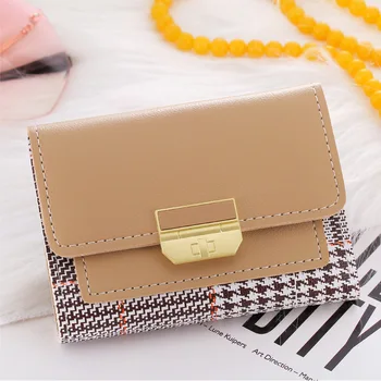 

Fashion Spot Female Wallet Korean Version Hit Color Small Square Student Wallet Coin Purse Ladies Clutch Billetera Mujer Fashion