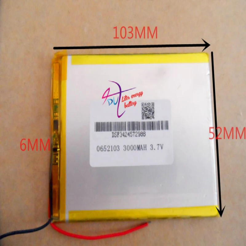 best battery brand 3.7V tablet 6052103 0652103 3000MAH pocket game machine LED product eBook | Компьютеры и офис