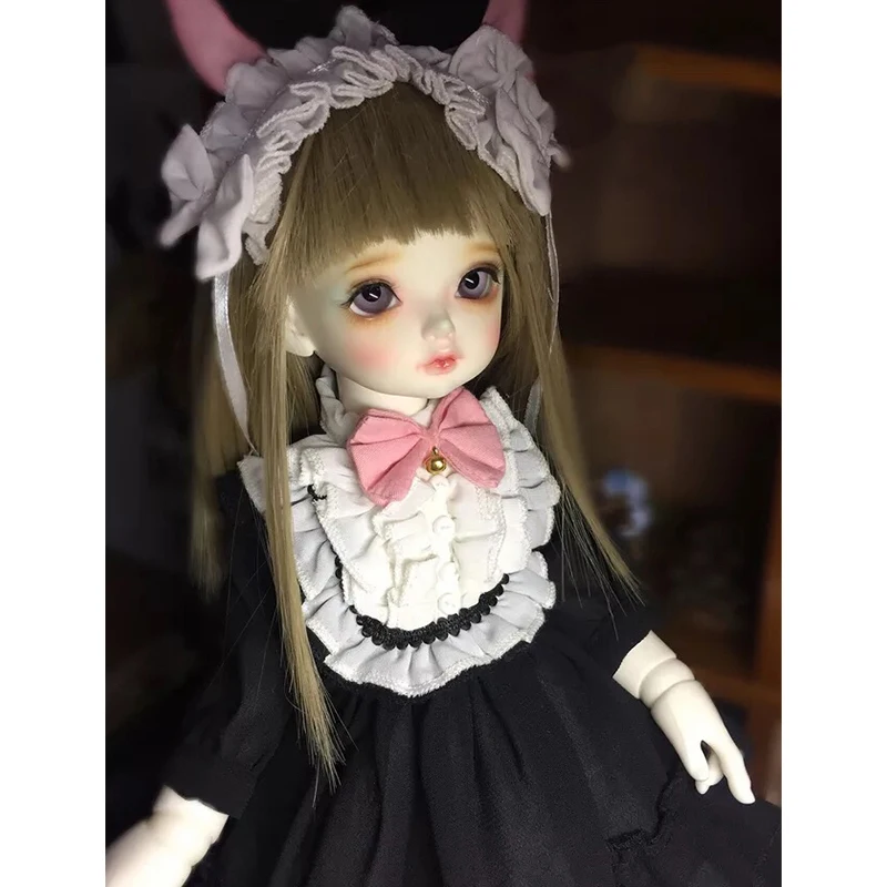 BJD платье BJD черная юбка платье куклы+ украшение волос+ носок для 1/6 1/4 1/3 BJD Аксессуары куклы костюм BJD платье - Цвет: black and white