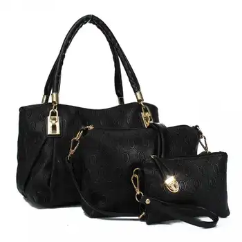 

3pcs Fashion Women Leather Handbag Women Vintage Tote Cow leather Messenger Bag Handbag+Messenger Bag+Purse