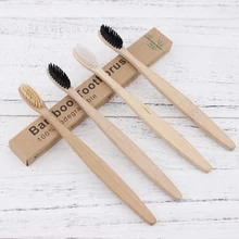 10 шт. зубная щетка с мягкой щетиной деревянная зубная щетка натуральная бамбуковая ручка уход за полостью рта Экологичная зубная щетка для путешествий