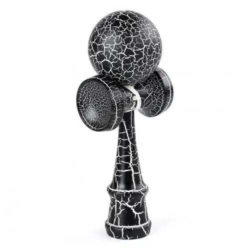 Wooden Crack Paint Kendama Juggling Ball Japanese Traditional Fidget Sports Toy Gift New - Цвет: Black White