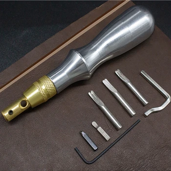 

Multifunctional grooving edge cutter scriber sharp leather craft edge chamferer aluminum handle bevel cutter cutting hand craft