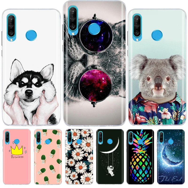 Силиконовый чехол для Huawei P30 Lite с милым рисунком мягкий ТПУ Pro P 30 телефона|Бамперы|