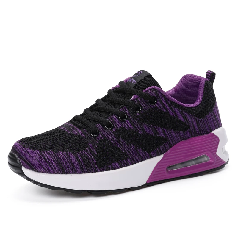 Спортивная обувь; женские кроссовки с воздушной подошвой; обувь для бега; удобные женские кроссовки; zapatillas mujer Deportiva - Цвет: Purple Fashion Shoes