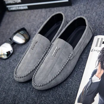 

Classics Spring Autumm Leisure Comfy Hollow Out Men Loafers Solid Concise Flat Driving Shoes Retro Punk Slip On Shoes
