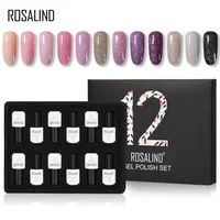 12PCS/LOT ROSALIND 7ml Glitter Neon Gel Nail Polish Set All For Manicure Semi Permanent Hybrid Varnishes Soak Off Nail Gel Kit 1