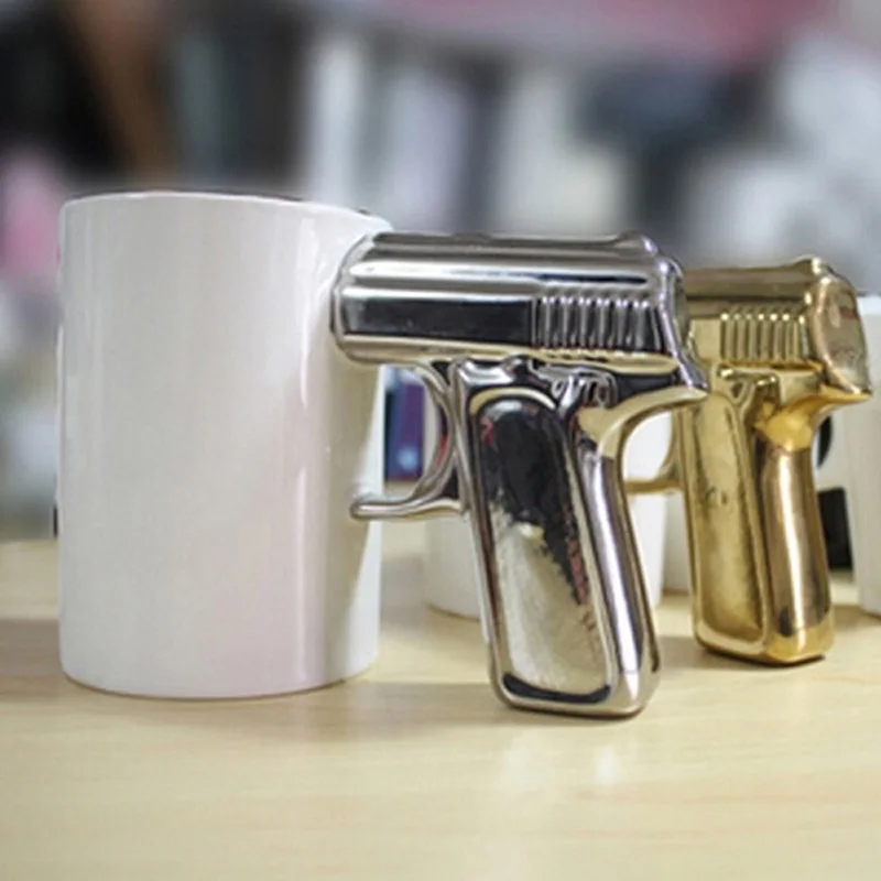

Creative Handle Coffee Cup Ceramic Mug Glassware Drinkware Pistol Handle Cups JS21