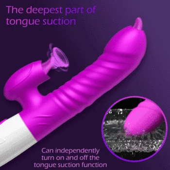Double Tongue Vibrating Dildo With Telescopic Rotating Vibrators For Woman Anal Vaginal Clitoris Stimulator Adult Suck Sex Toys 4