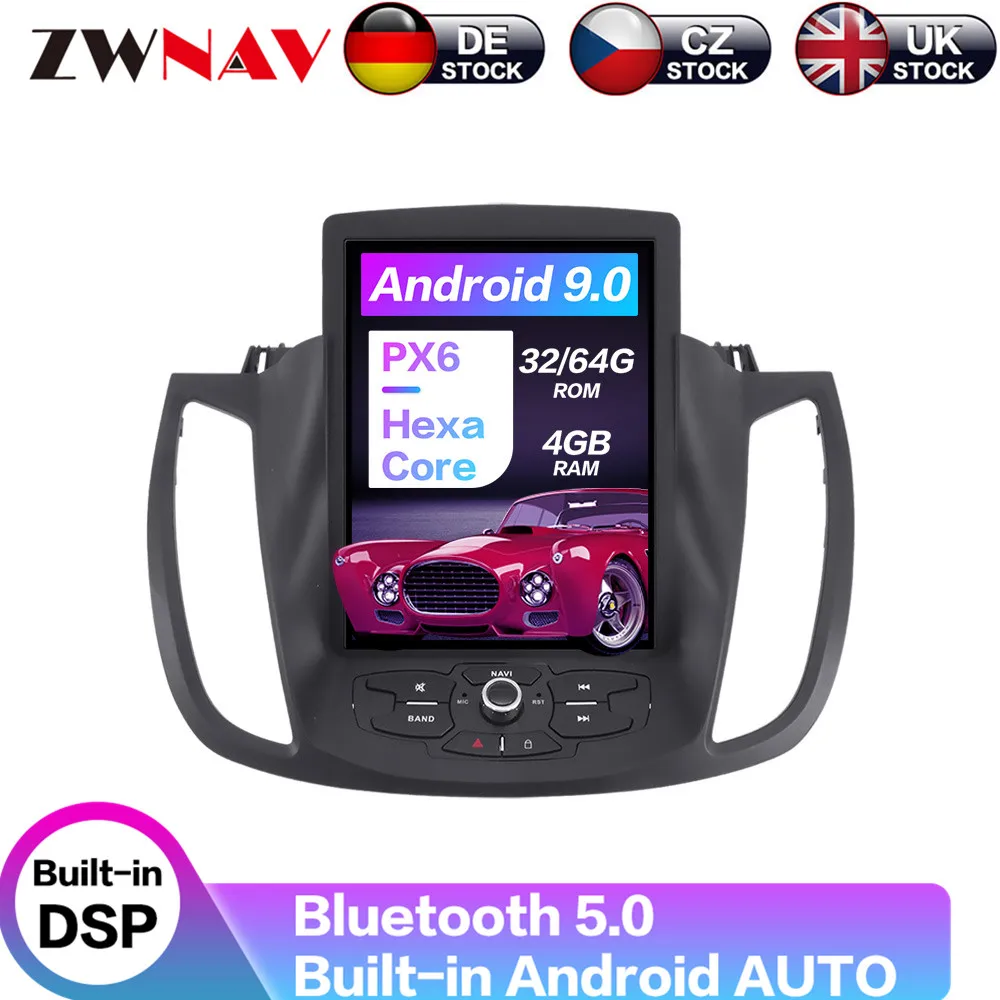 

Carplay DSP Android 9.0 PX6 вертикальный радиоэкран Тесла Автомобильный мультимедийный плеер стерео GPS навигация для Ford Kuga 9,0-2013