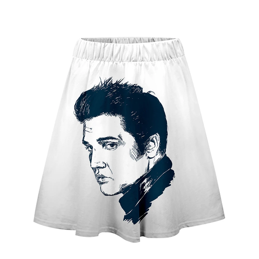 Летняя юбка King Elvis Presley с высокой талией, большие размеры, Женская юбка с 3D принтом, и, Женские винтажные юбки