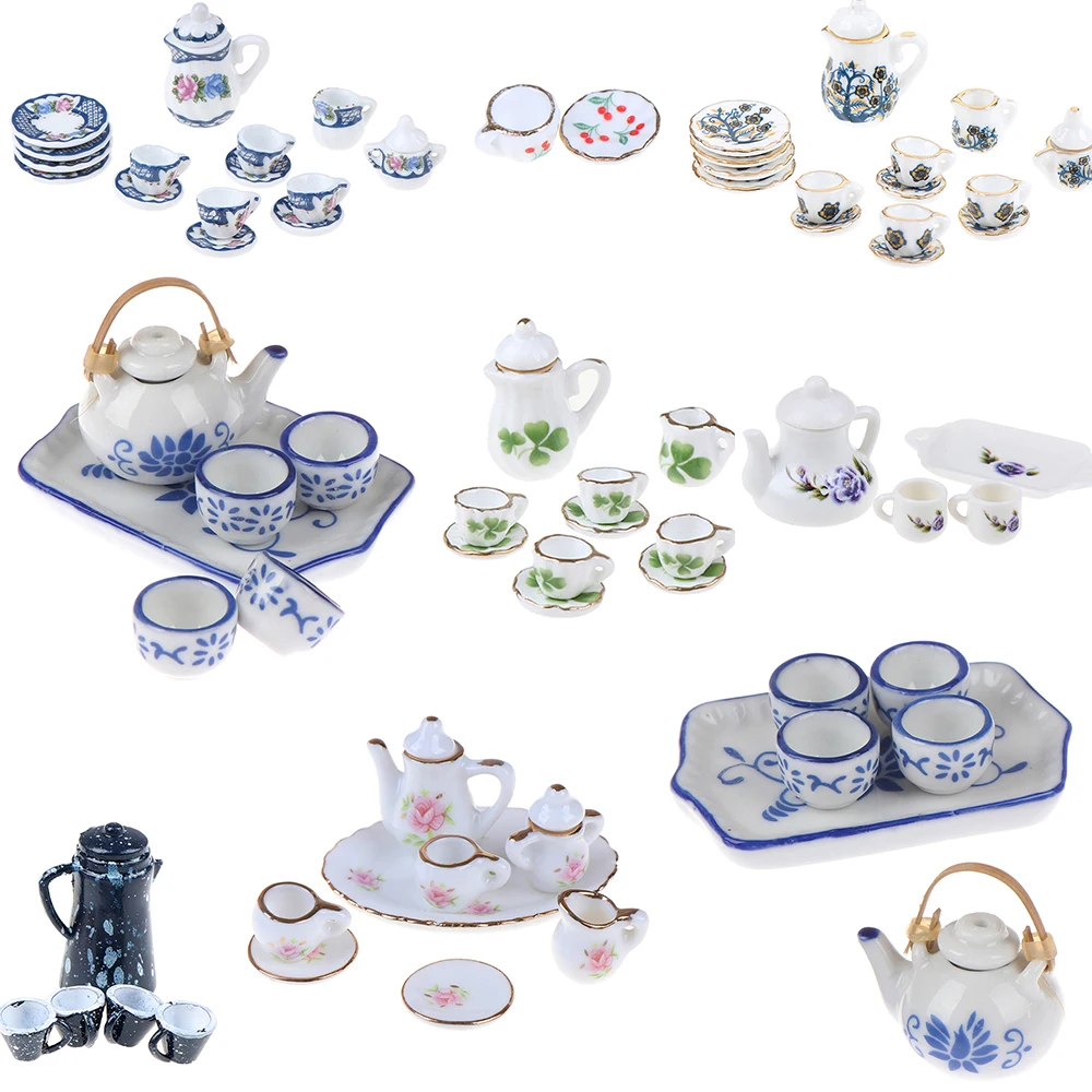 

15/8/9/4/2Pcs 1:12 Dolls House Miniature Mugs Dish Cups Pot Set Direction Furniture Toys Coffee Tea Cups Dollhouse Accessory