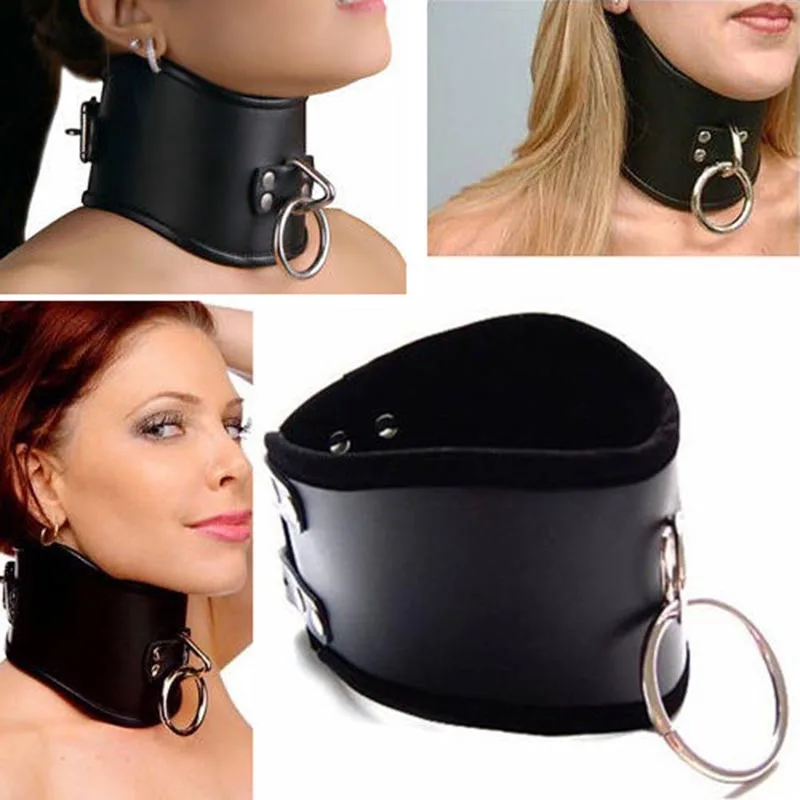 Gothic Cosplay Collar Black Tall PU Leather Buckle Posture Collar Gothic Cosplay