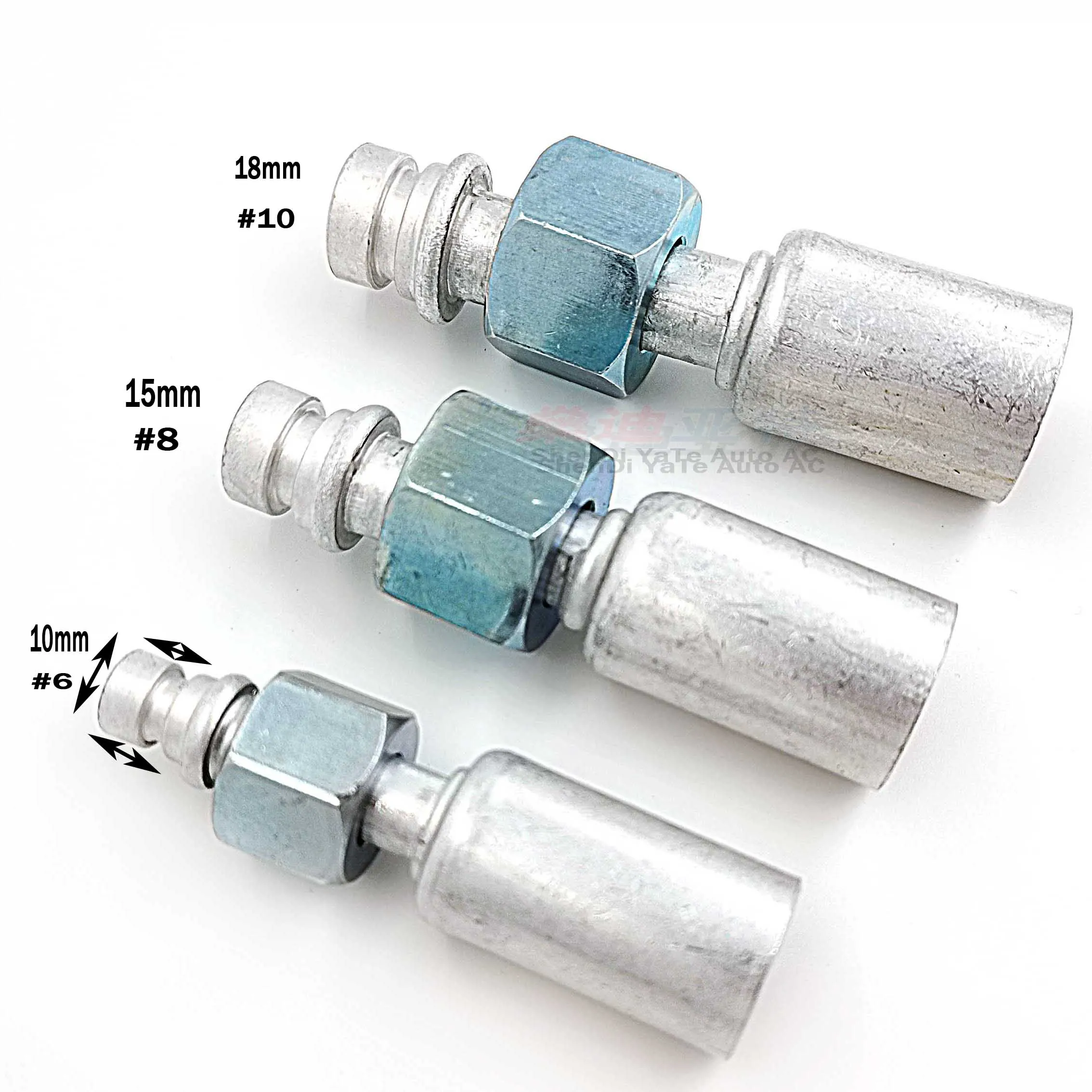 # 6 # 8 10 R134a 90 Degree with R134a Aluminum Sleeve Barb O-Ring Thread for Auto A/C Air Conditioning Lower Barrier Hose