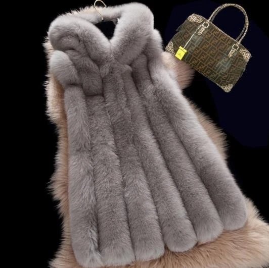 Fluffy 1 invierno de las mujeres abrigo de piel sintética Chaleco de piel Artificial peludo chalecos Mujer Chaquetas de talla piel sintética abrigado chaleco Z170|Piel sintética| - AliExpress