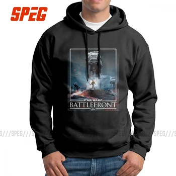 

Men Sweatshirt Star Wars Battlefront AT-AT 100% Cotton White Vintage Hoodie Pullovers