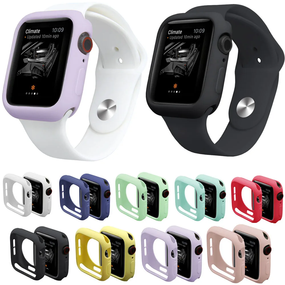 Чехол для часов Apple Watch 5, 4, 3, защитный бампер, мягкий силиконовый чехол из ТПУ для iWatch серии 42 мм, 38 мм, 44 мм, 40 мм, чехол