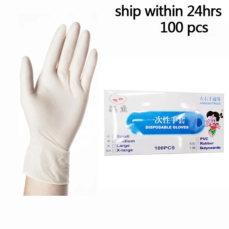 

100pcs Disposable Rubber Gloves Cleaning Gloves Laboratory Latex Gloves for Dishwasher Kitchen Work Garden Scrubbing Homehold