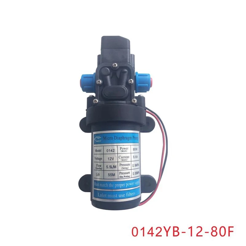 0142YB-12-80F 80 Вт AC/DC 12V 24 V для дома автомойки сельскохозяйственный распрыскиватель самовсасывающие всасывания Электрический мембранный насос с вентилятором мини водяной насос 12-24 V - Напряжение: 0142YB-12-80F