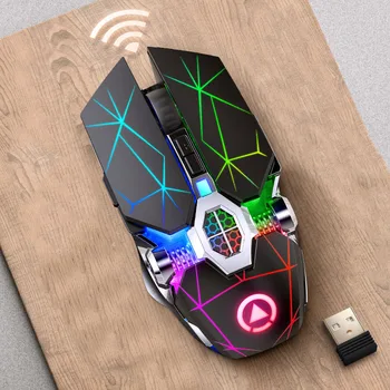 

Wireless Gaming Mouse Rechargeable Silent Mute Mouse Colorful LED Backlit 1600Dpi 2.4G USB Portable Wireless Mice for Game