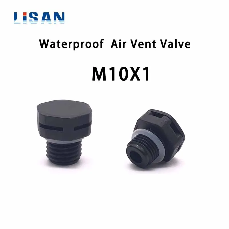 10Pcs M10 Nylon Waterproof Air Vent Valve Screw M10*1 M10*1.5 In Protective Vent Plug E-PTFE Plastic Breather Valve