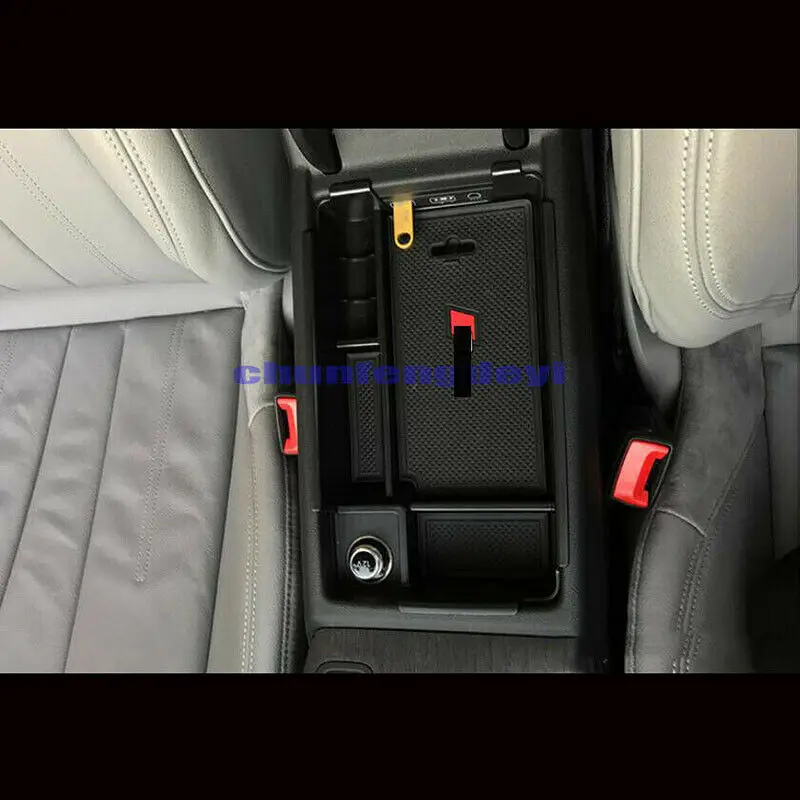 Car modification Car accessories Center Console Armrest Storage Box Organizer Tray For Audi A4 B9